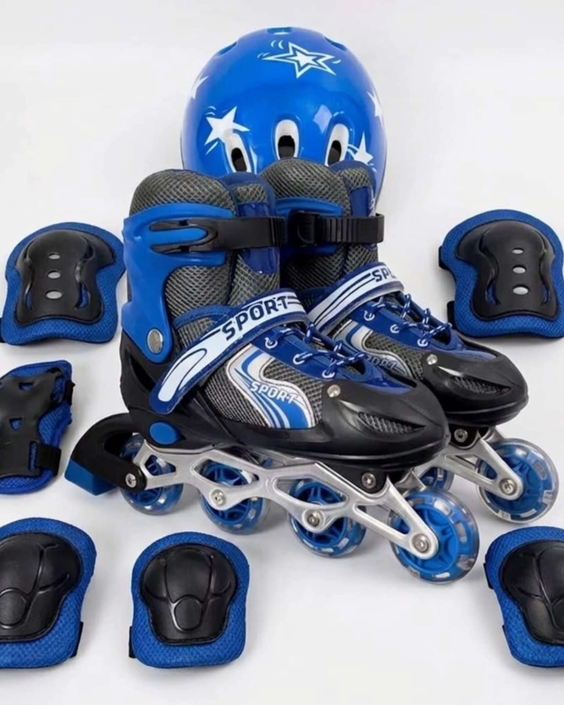 PATINES EN LINEA INFANTILES AJUSTABLES CON SET DE PROTECCION, TALLA S. - 4
