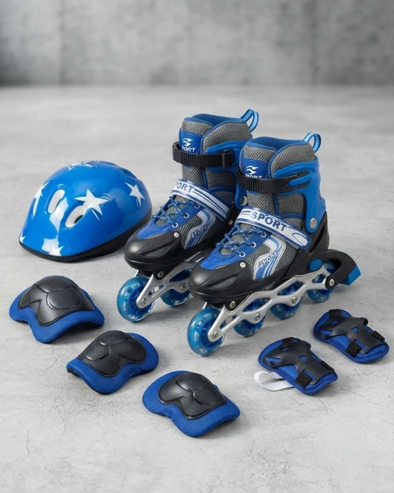 PATINES EN LINEA INFANTILES AJUSTABLES CON SET DE PROTECCION, TALLA S. - 5