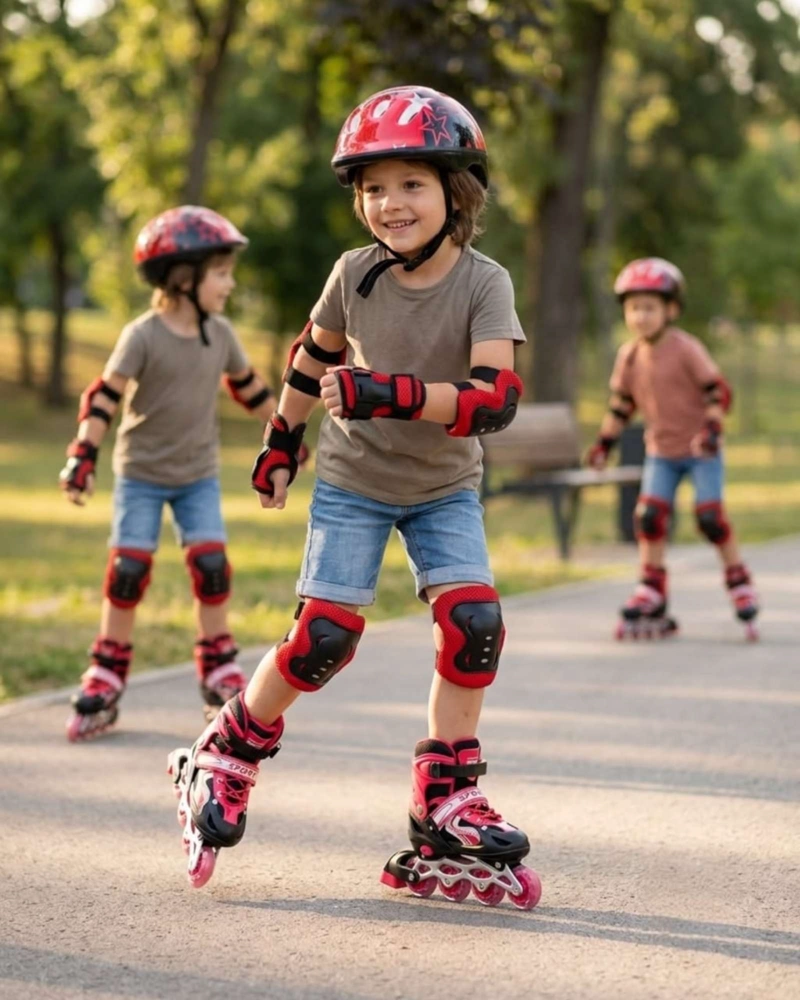 PATINES EN LINEA INFANTILES AJUSTABLES CON SET DE PROTECCION, TALLA G. - 2