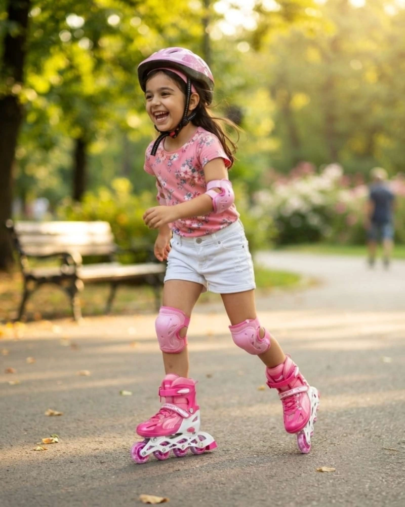PATINES EN LINEA INFANTILES AJUSTABLES CON SET DE PROTECCION, TALLA G. - 2