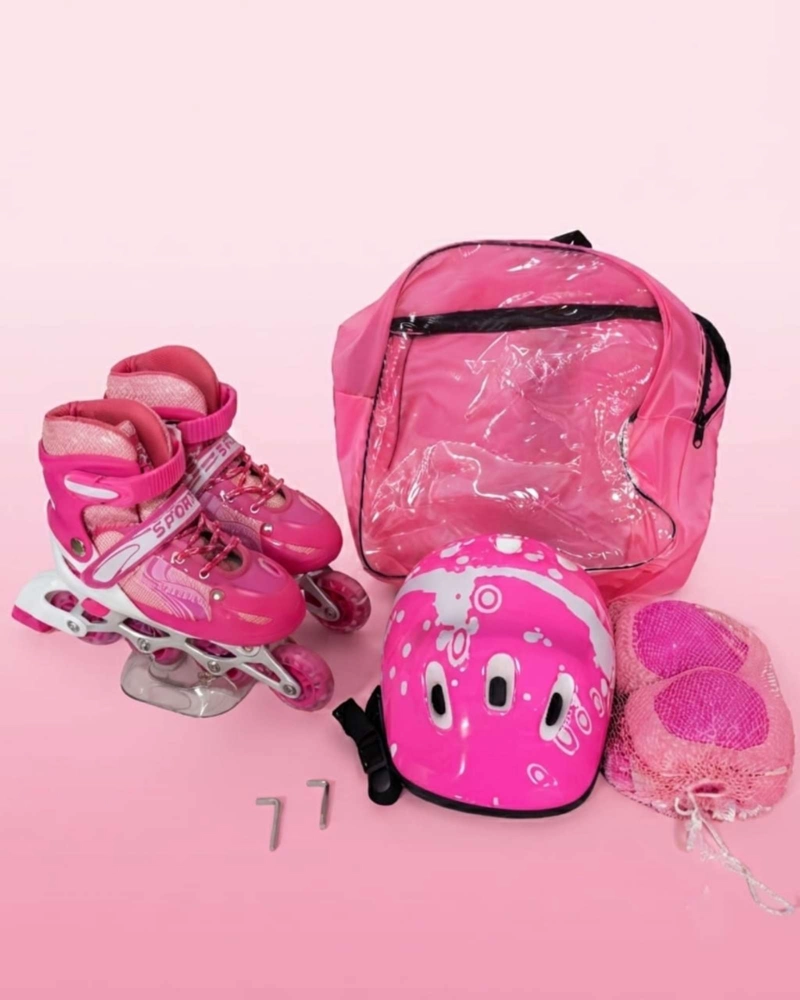 PATINES EN LINEA INFANTILES AJUSTABLES CON SET DE PROTECCION, TALLA G. - 6