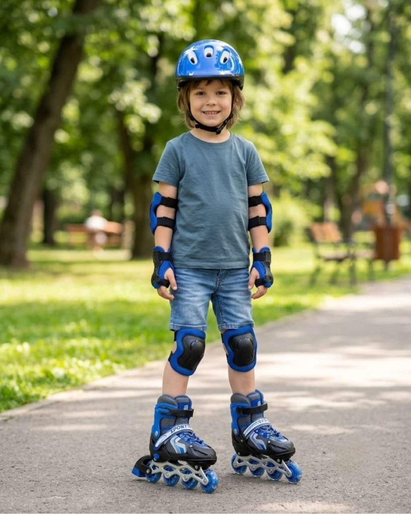 PATINES EN LINEA INFANTILES AJUSTABLES CON SET DE PROTECCION, TALLA G. - 3
