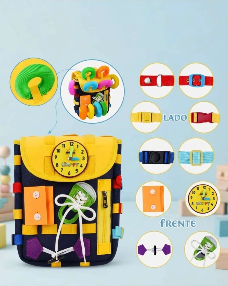 MOCHILA SENSORIAL DIDACTICA MONTESSORI INFANTIL VIAJERA. - 2