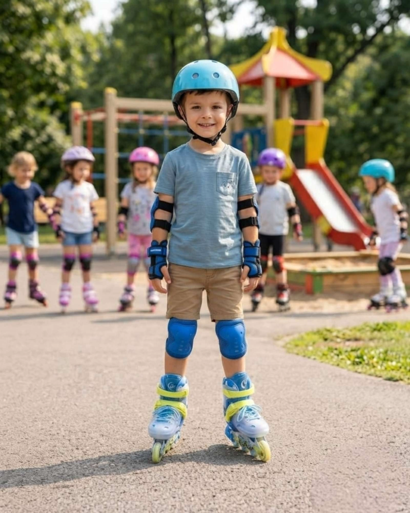 PATINES EN LINEA  INFANTILES  Y KIT DE SEGURIDAD TALLA M. - 2