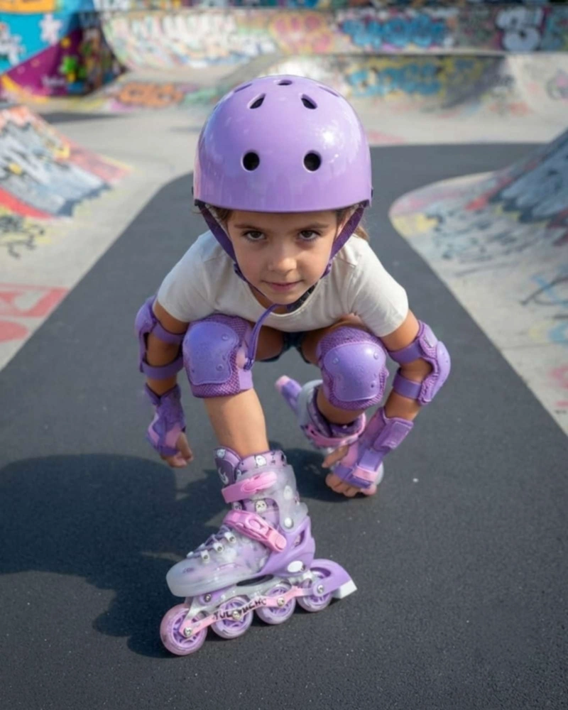 PATINES EN LINEA  INFANTILES  Y KIT DE SEGURIDAD TALLA M. - 2