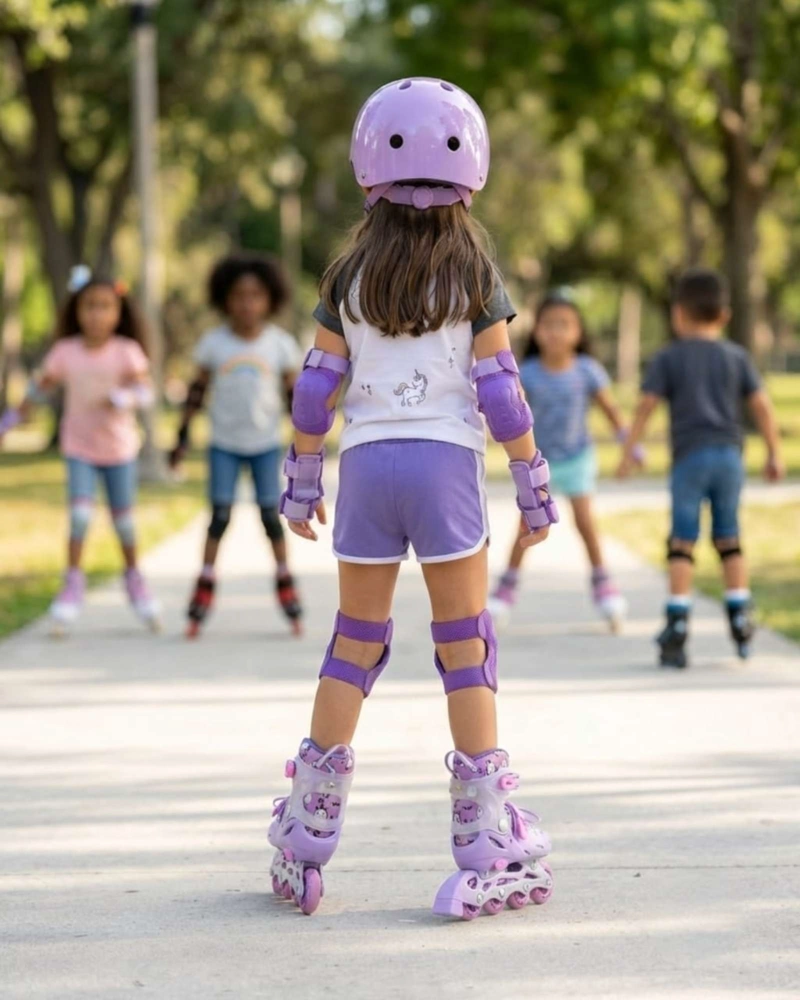 PATINES EN LINEA  INFANTILES  Y KIT DE SEGURIDAD TALLA M. - 4
