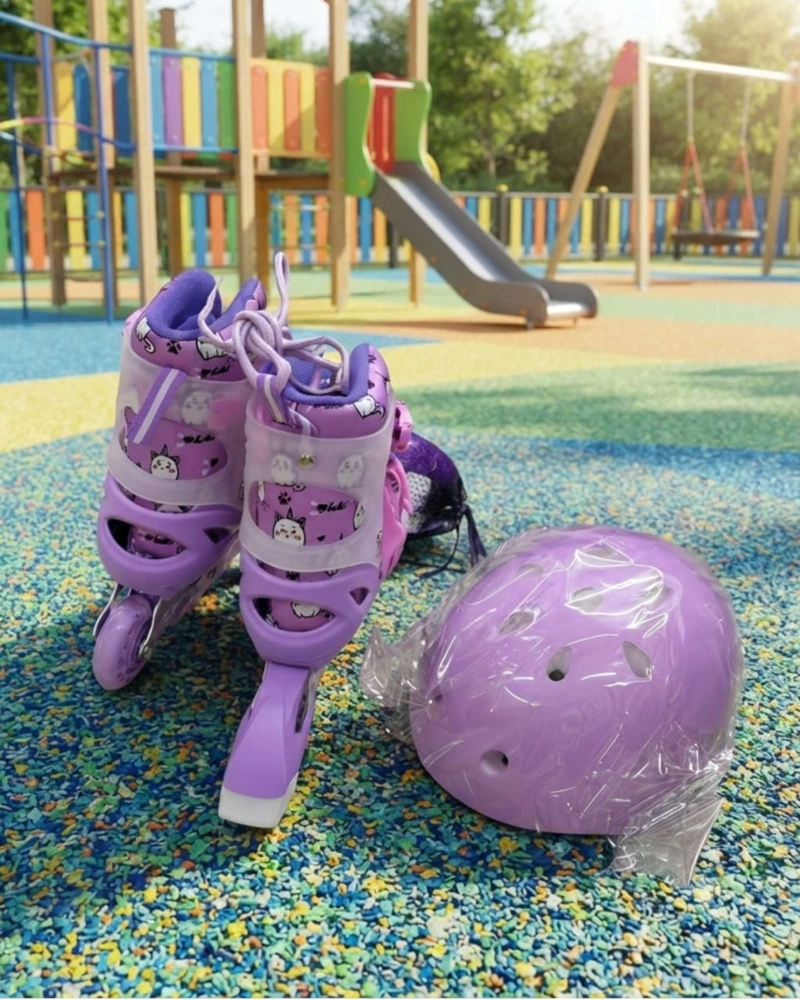 PATINES EN LINEA  INFANTILES  Y KIT DE SEGURIDAD TALLA M. - 5
