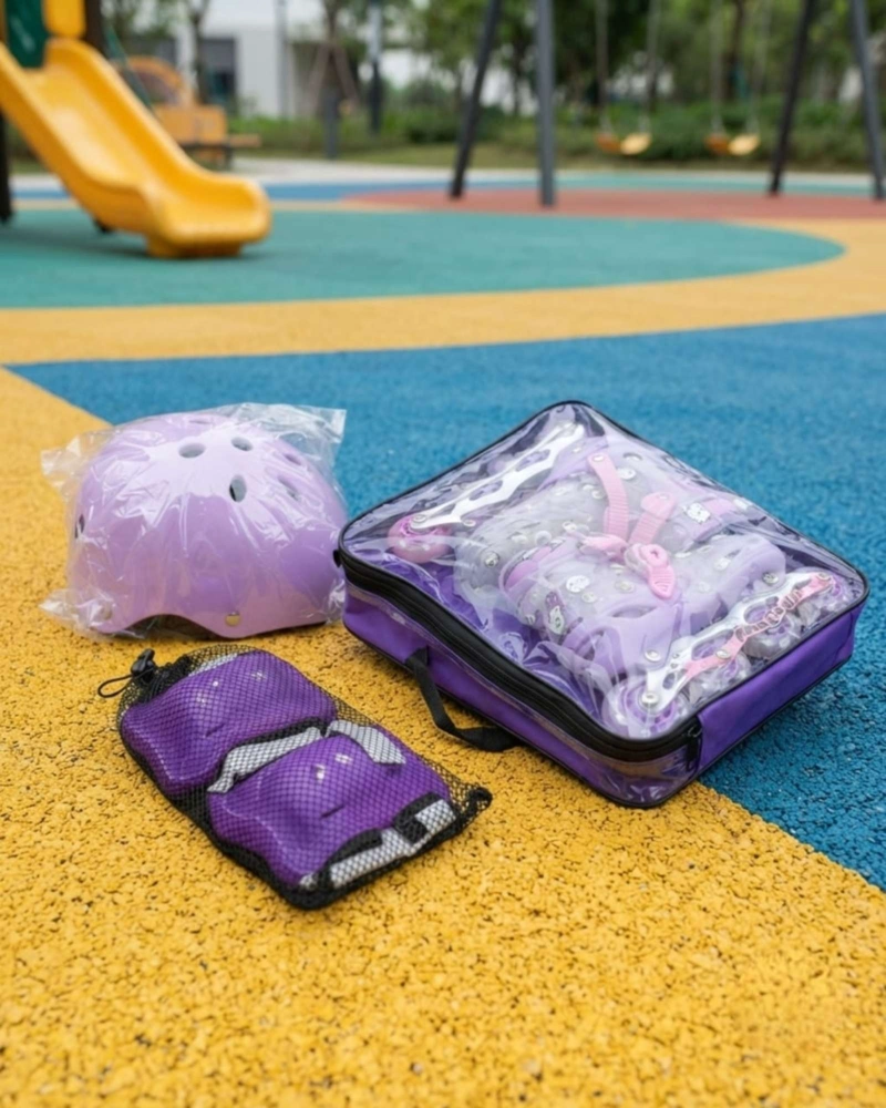 PATINES EN LINEA  INFANTILES  Y KIT DE SEGURIDAD TALLA M. - 7