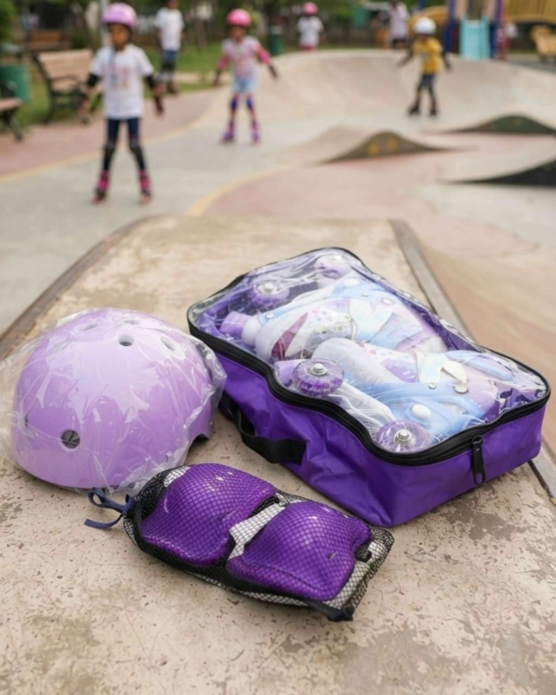 SET DE PATINES 4 RUEDAS CON LUCES CON KIT DE PROTECCION TALLA S. - 6