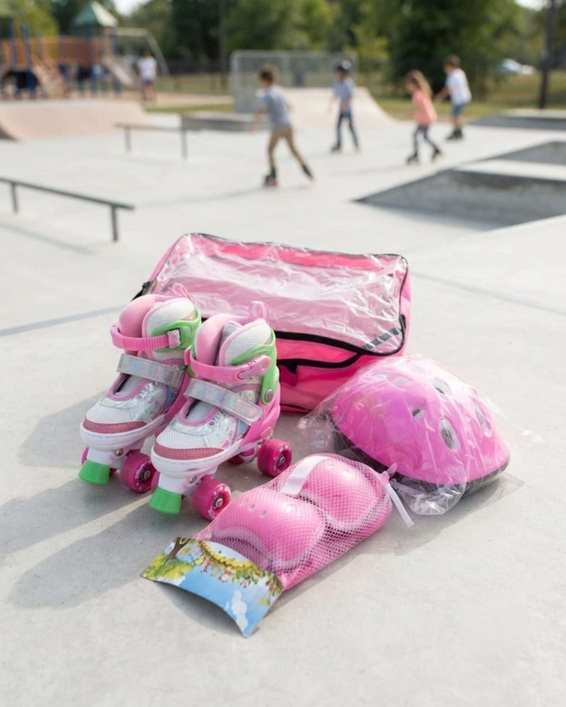 SET DE PATINES 4 RUEDAS CON LUCES CON KIT DE PROTECCION TALLA S. - 2