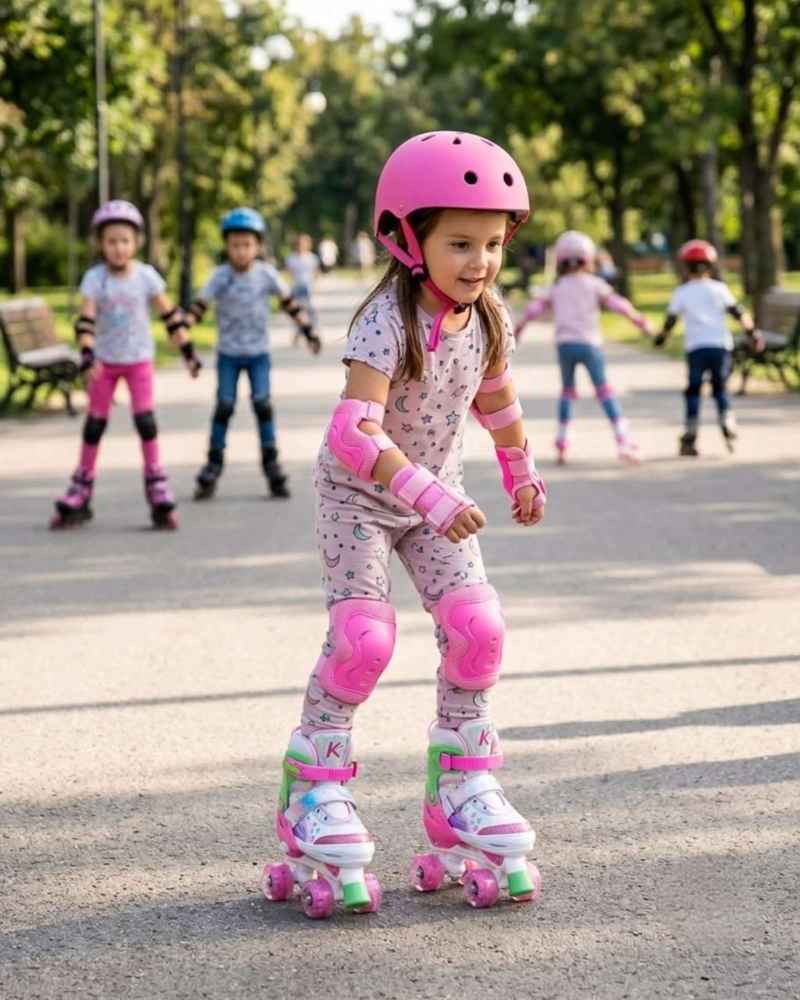 SET DE PATINES 4 RUEDAS CON LUCES CON KIT DE PROTECCION TALLA M. - 6