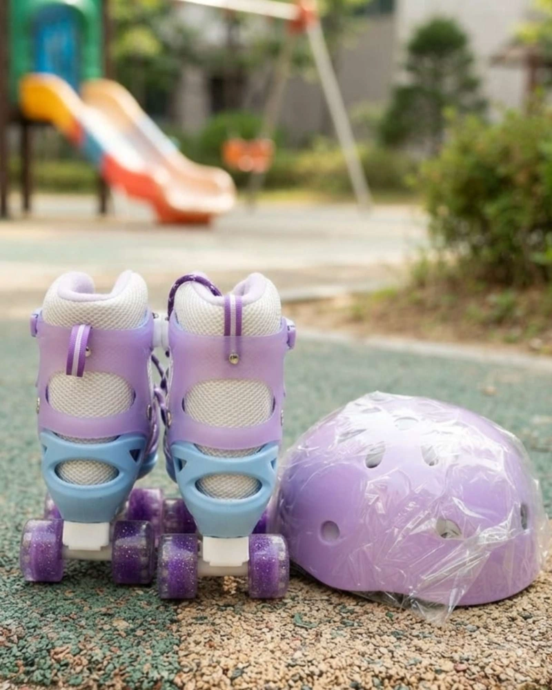 SET DE PATINES 4 RUEDAS CON LUCES CON KIT DE PROTECCION TALLA M. - 3