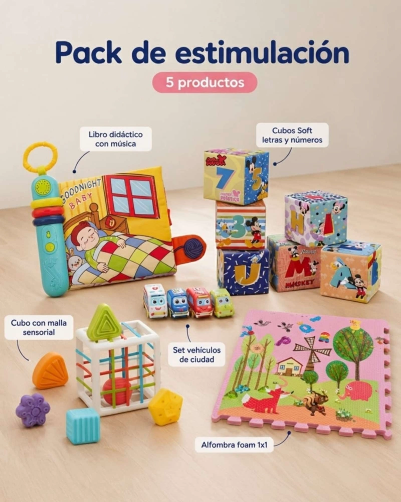 PACK DE ESTIMULACION PARA BEBE S JUGUETES DIDACTICOS 5PCS - 4
