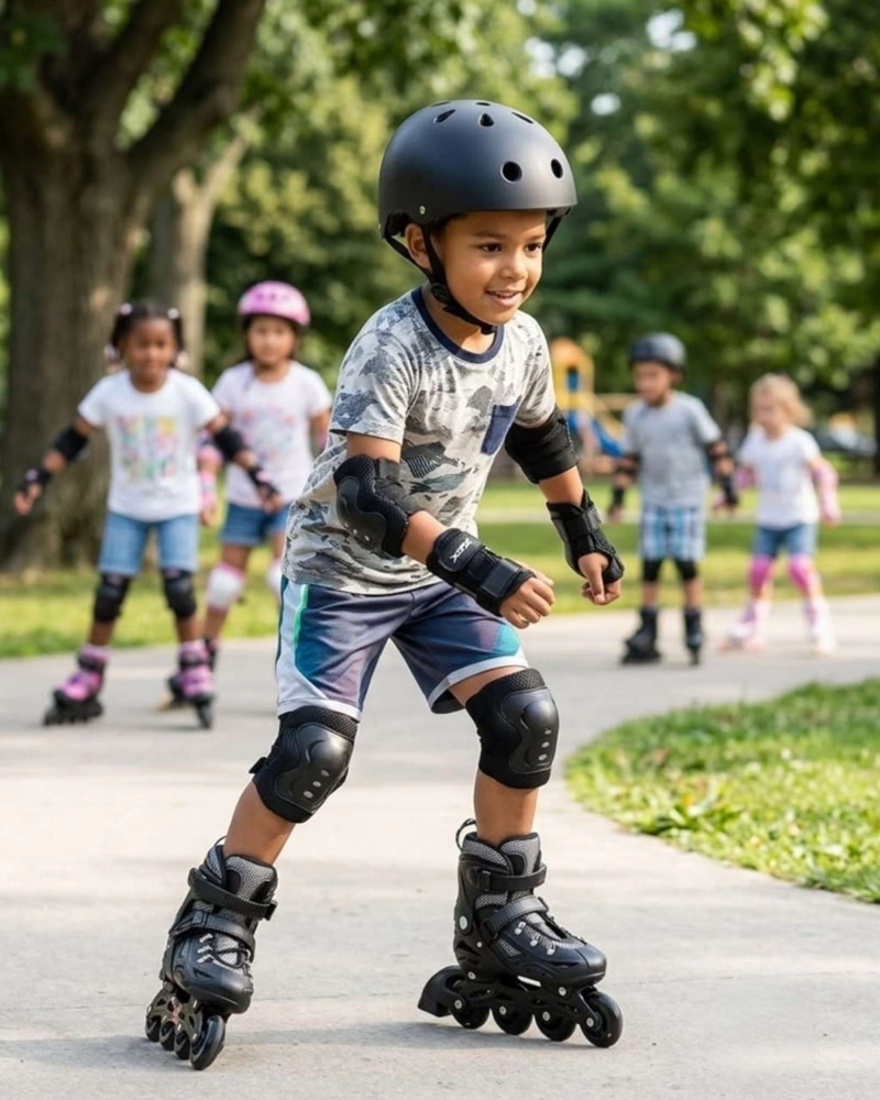 PATIN LINEAL AJUSTABLE CON KIT DE SEGURIDAD NEGRO TALLA S. - 4