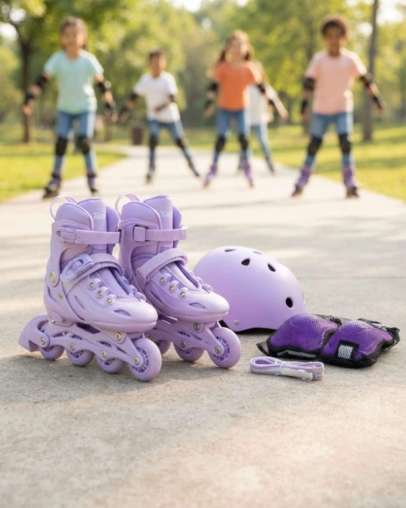 PATINES EN LINEA AJUSTABLES XTEP CON KIT DE PROTECCION TALLA M. - 4