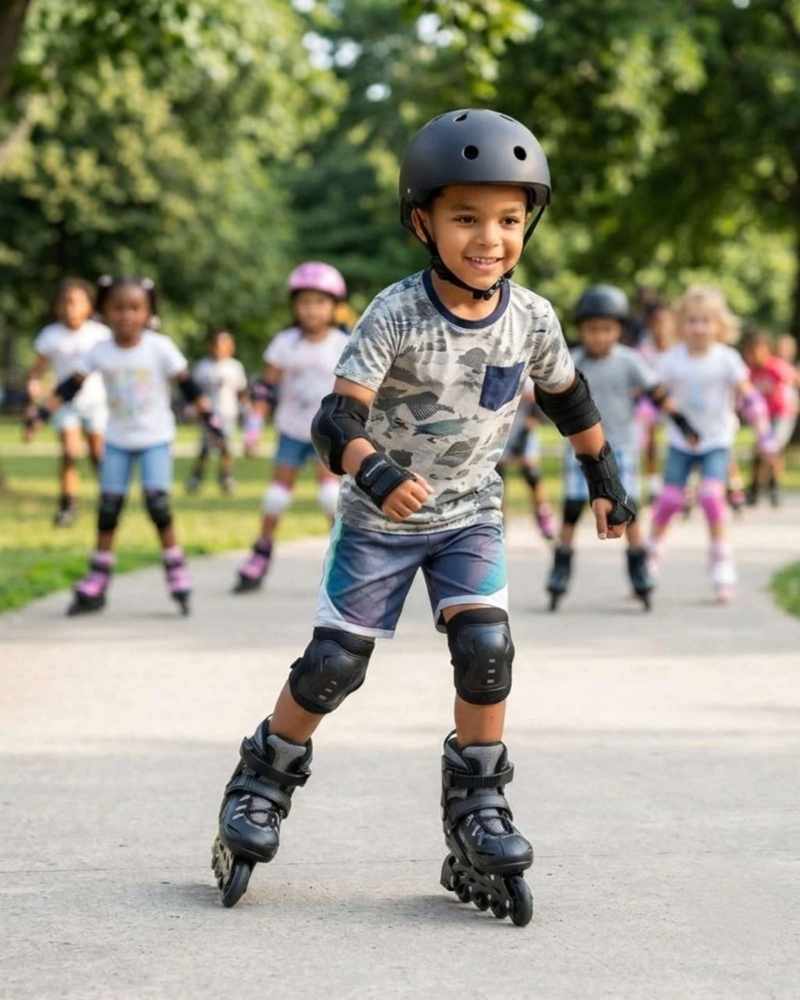 PATIN LINEAL AJUSTABLE CON KIT DE SEGURIDAD NEGRO TALLA M. - 5