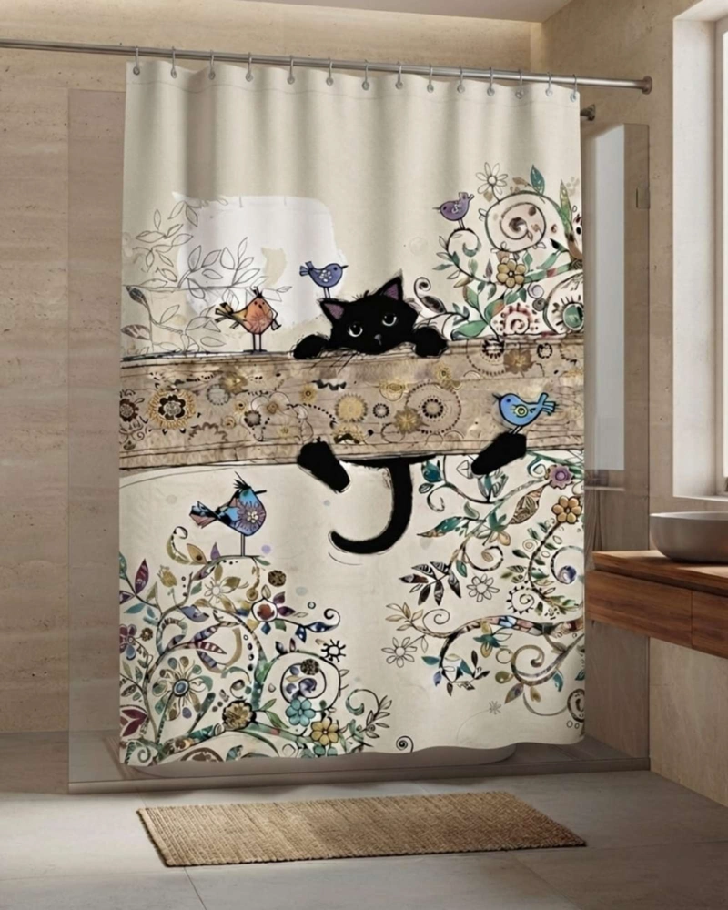 PACK DE CORTINA DE BAÑO CON FORRO IMPERMEABLE SURTIDO. - 2