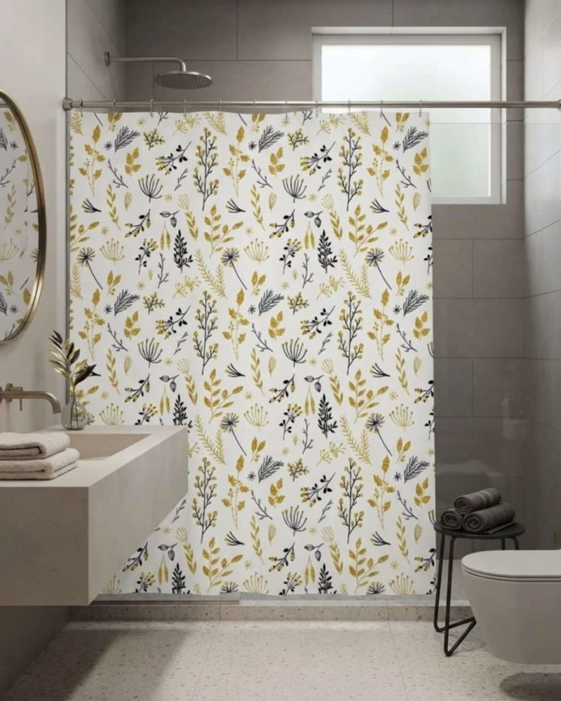 PACK DE CORTINA DE BAÑO CON FORRO IMPERMEABLE SURTIDO. - 1