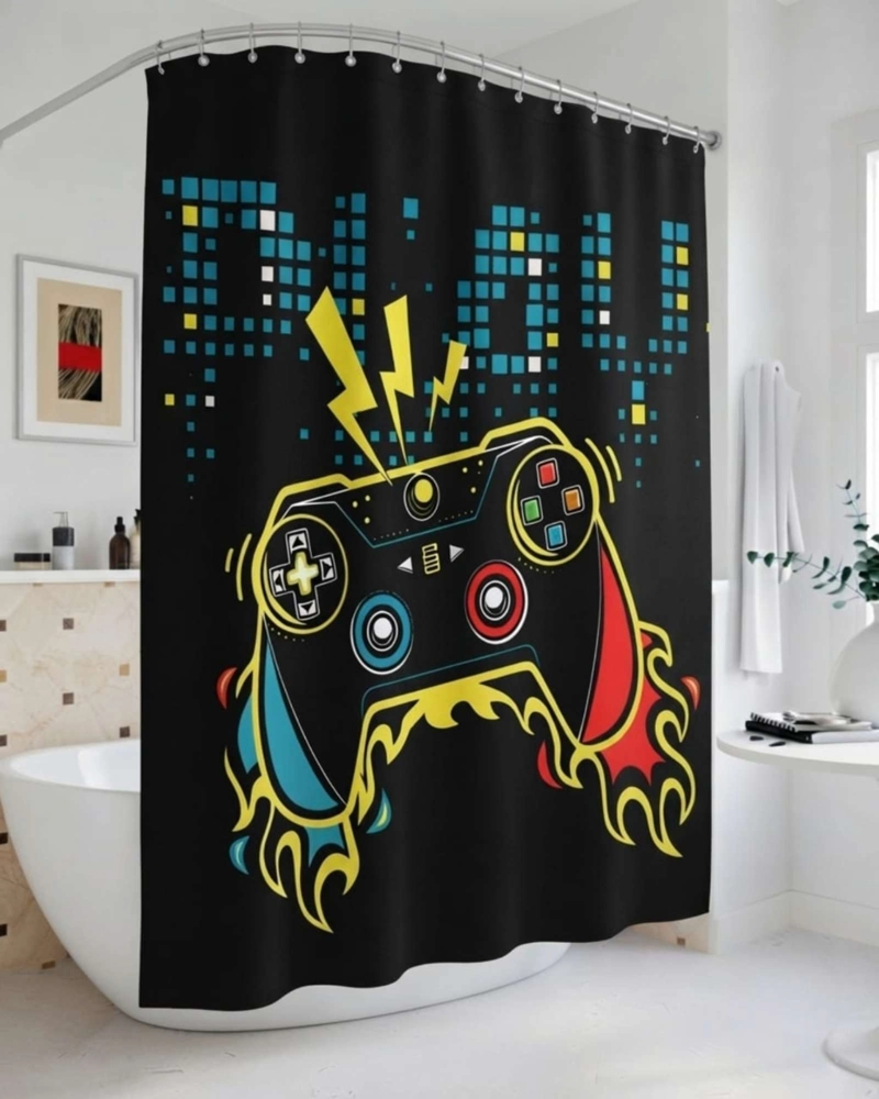 PACK DE CORTINA DE BAÑO CON FORRO IMPERMEABLE SURTIDO. - 1