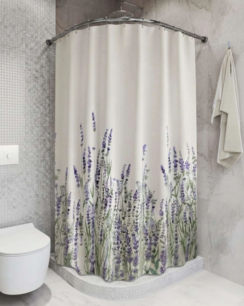 PACK DE CORTINA DE BAÑO CON FORRO IMPERMEABLE SURTIDO. - 1