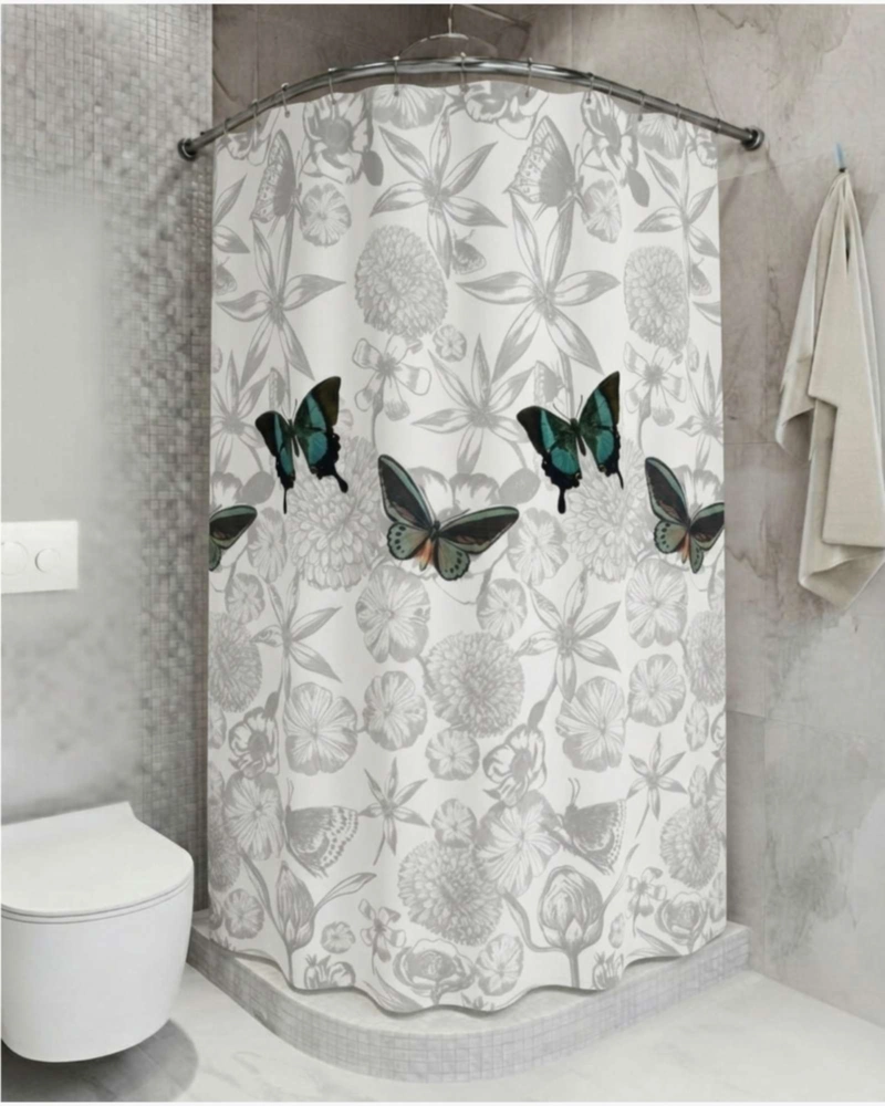 PACK DE CORTINA DE BAÑO CON FORRO IMPERMEABLE SURTIDO. - 1
