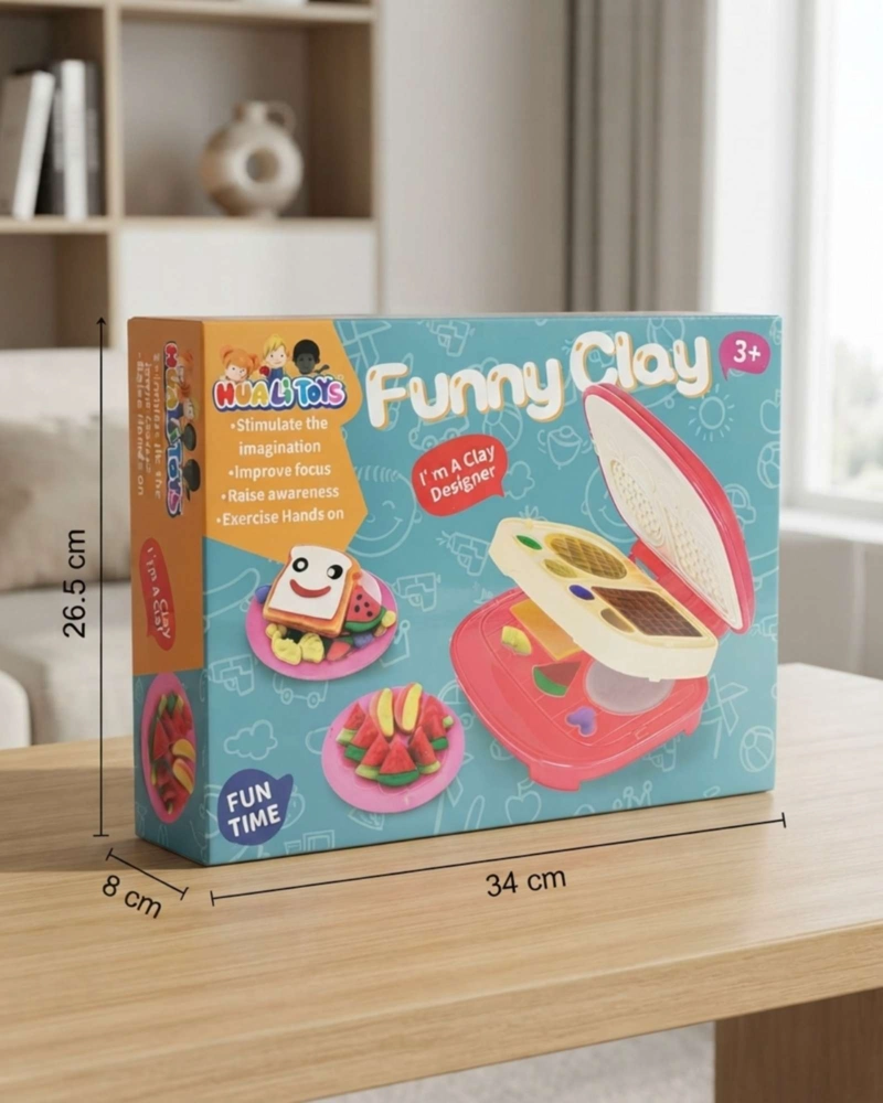 SET DE PLASTICINA FUNNY CLAY CON WAFLERA Y MOLDES. - 6