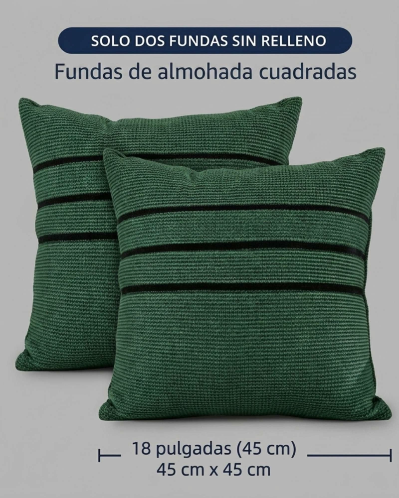 SET DE FUNDAS PARA COJINES TEXTURIZADAS CON FRANJAS 2 UNIDADES - 7