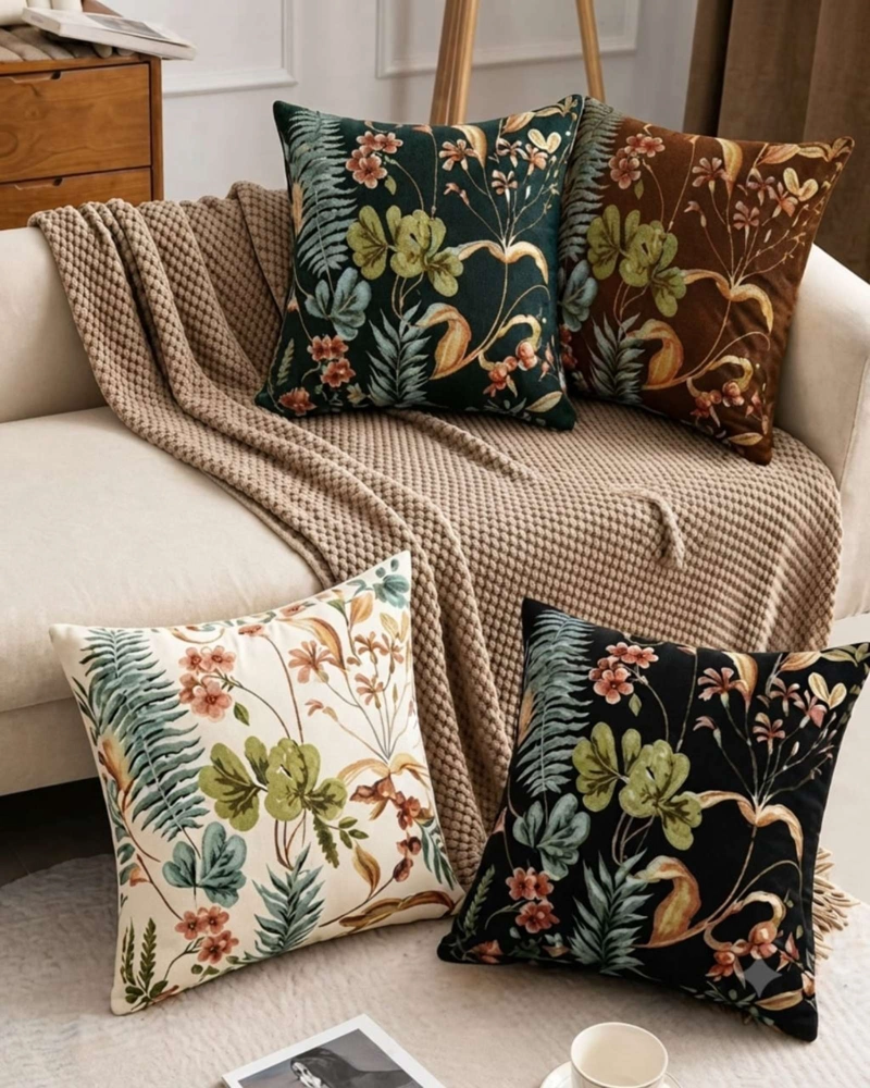 PACK DE 2 FUNDAS PARA COJIN DECORATIVOS BOTANICOS. - 7