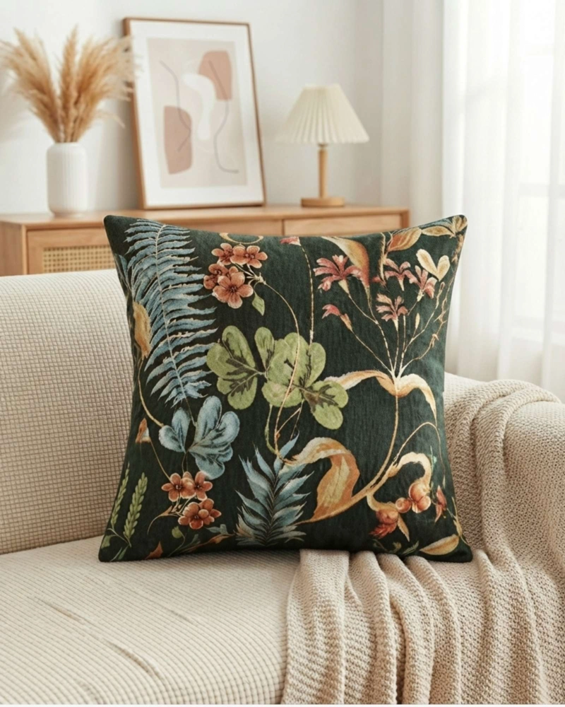 PACK DE 4 FUNDAS PARA COJIN DECORATIVOS BOTANICOS. - 3