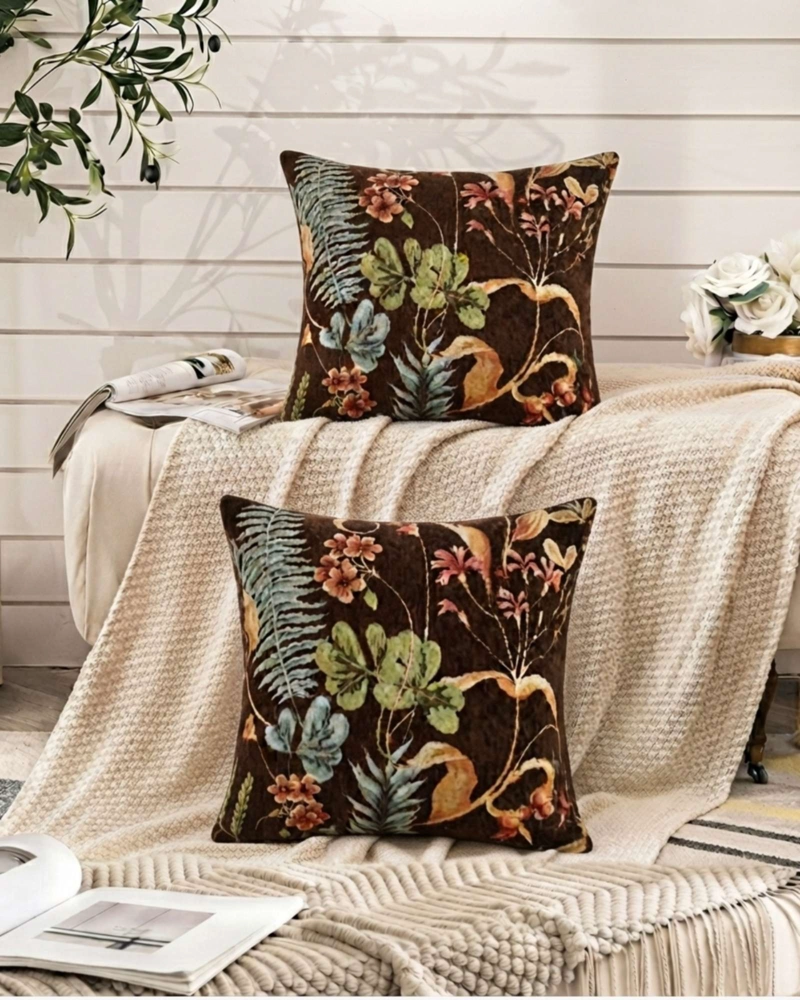 PACK DE 6 FUNDAS PARA COJIN DECORATIVOS BOTANICOS. - 1
