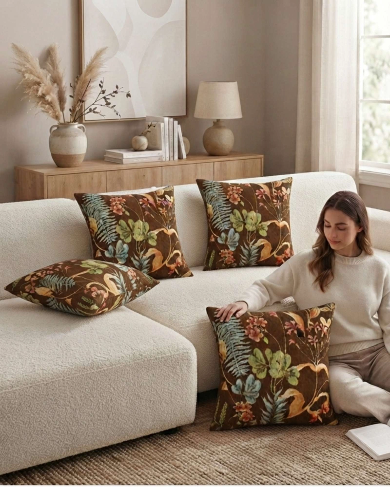 PACK DE 2 FUNDAS PARA COJIN DECORATIVOS BOTANICOS. - 4