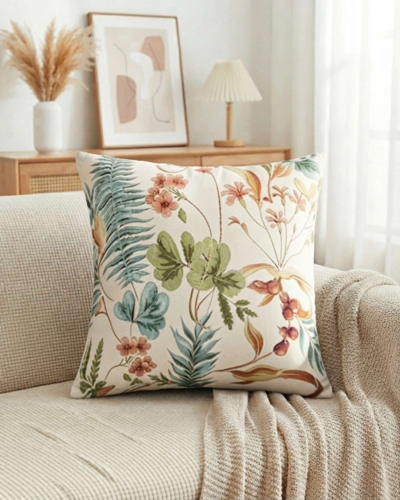 PACK DE 2 FUNDAS PARA COJIN DECORATIVOS BOTANICOS. - 3