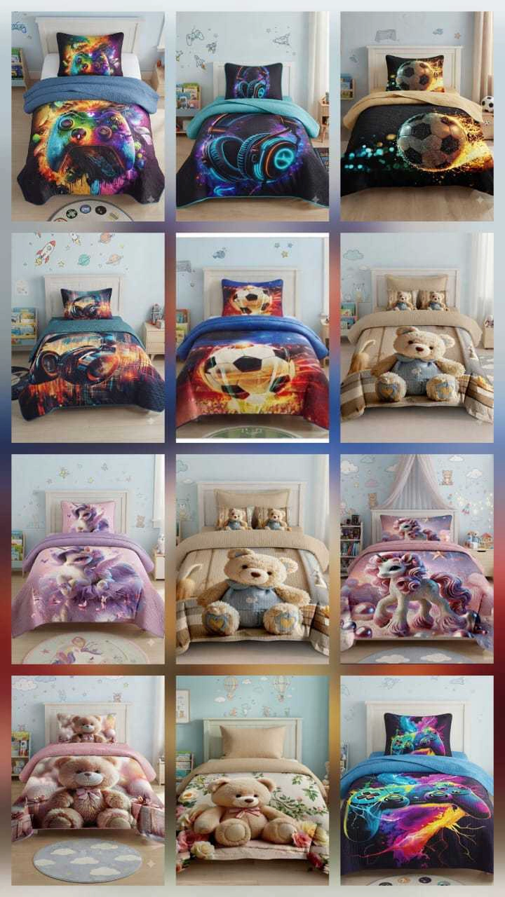 CUBRECAMA QUILT INFANTIL DE VERANO PLAZA Y MEDIA MAS FUNDA - 6