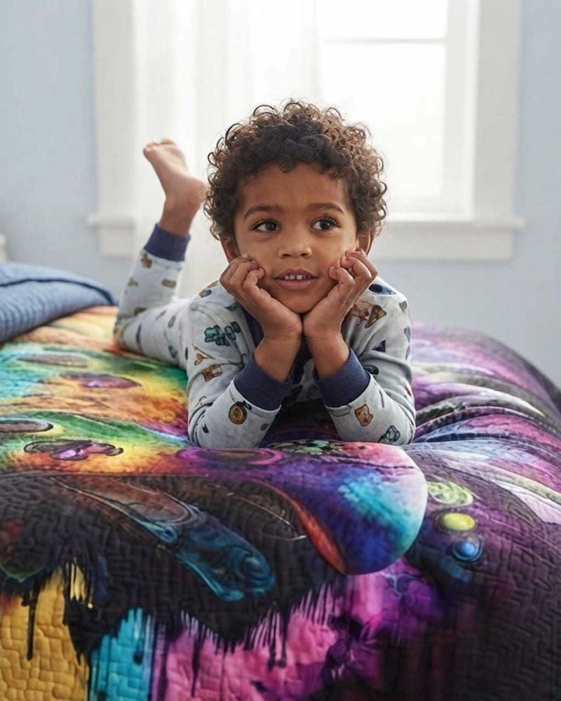 CUBRECAMA QUILT INFANTIL DE VERANO PLAZA Y MEDIA MAS FUNDA - 4