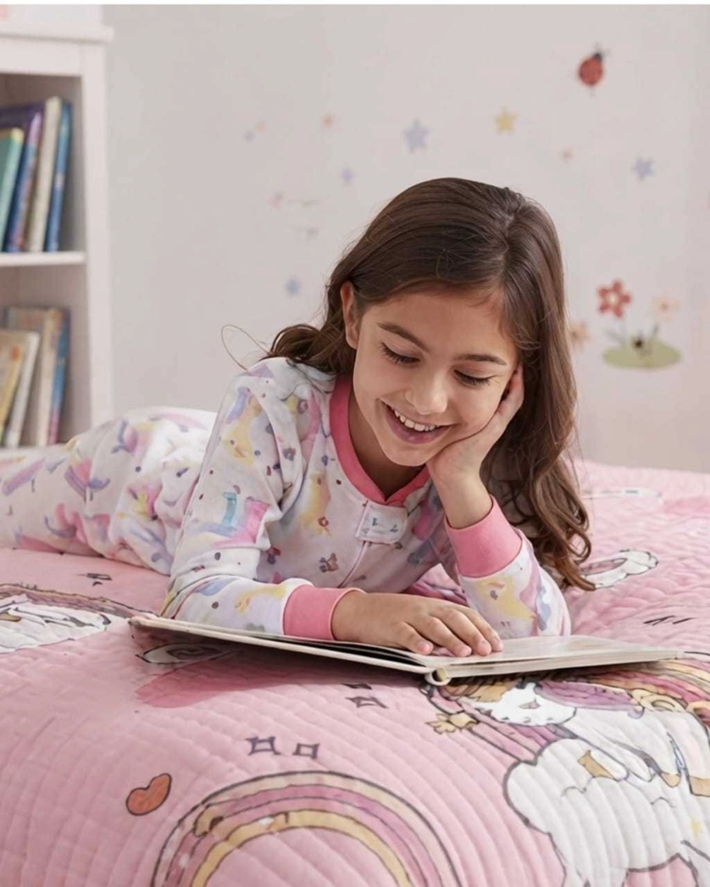CUBRECAMA QUILT DE VERANO PLAZA Y MEDIA DISEÑOS INFANTILES MAS FUNDA - 3