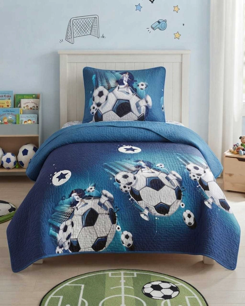 CUBRECAMA QUILT DE VERANO PLAZA Y MEDIA DISEÑOS INFANTILES MAS FUNDA - 1