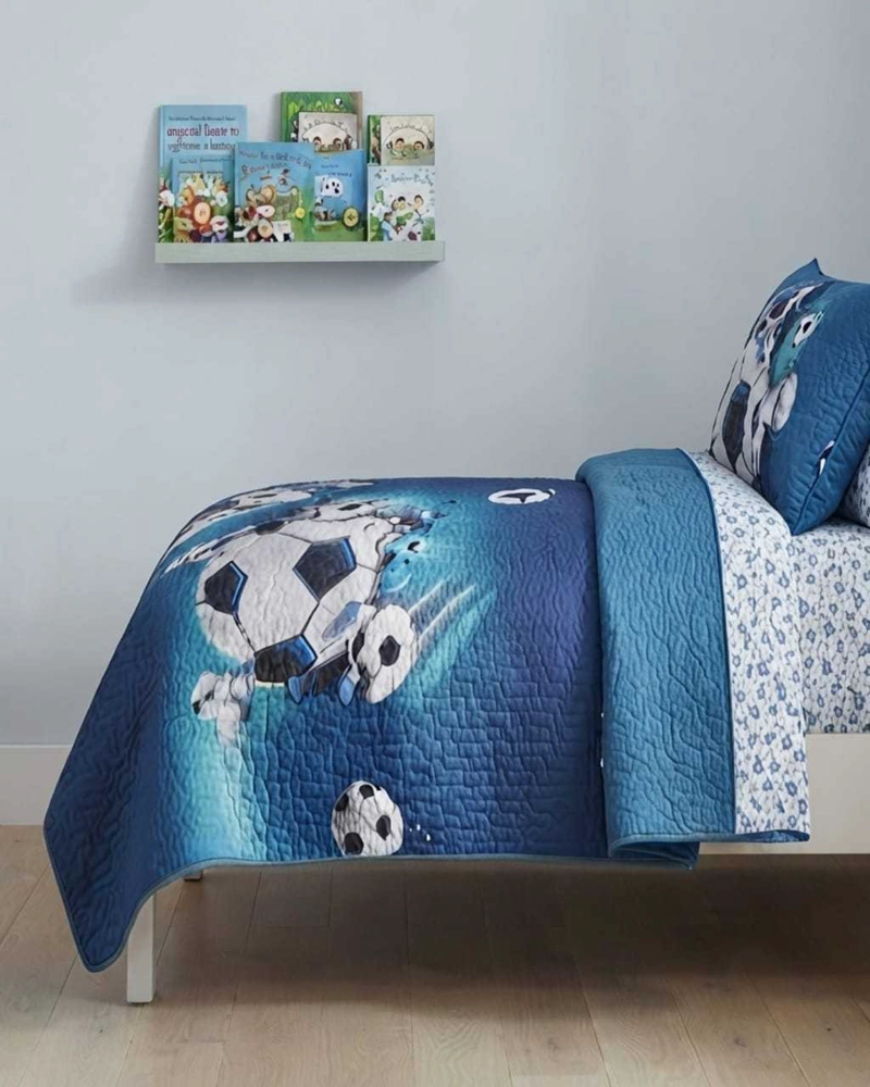 CUBRECAMA QUILT DE VERANO PLAZA Y MEDIA DISEÑOS INFANTILES MAS FUNDA - 2