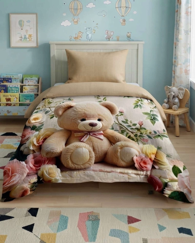 CUBRECAMA QUILT INFANTIL DE VERANO PLAZA Y MEDIA MAS FUNDA - 1