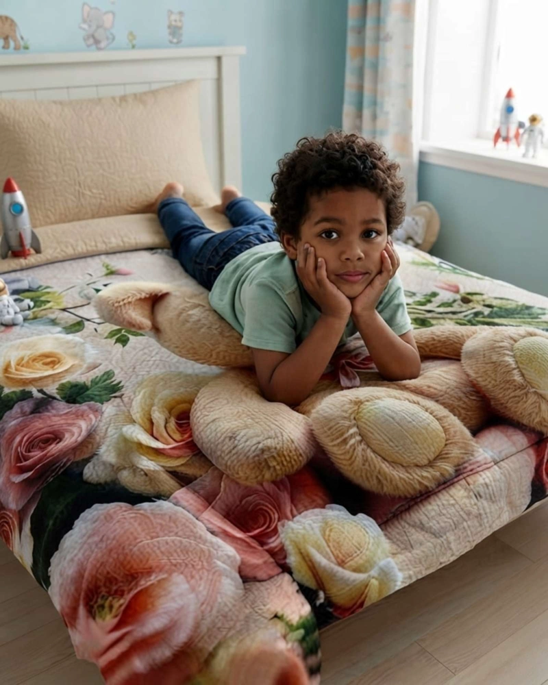 CUBRECAMA QUILT INFANTIL DE VERANO PLAZA Y MEDIA MAS FUNDA - 4