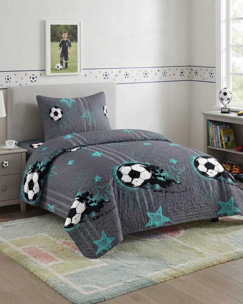 CUBRECAMA QUILT DE VERANO PLAZA Y MEDIA DISEÑOS INFANTILES MAS FUNDA - 1