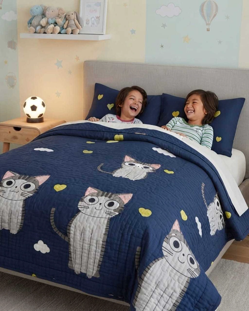 CUBRECAMA QUILT DE VERANO PLAZA Y MEDIA DISEÑOS INFANTILES MAS FUNDA - 4