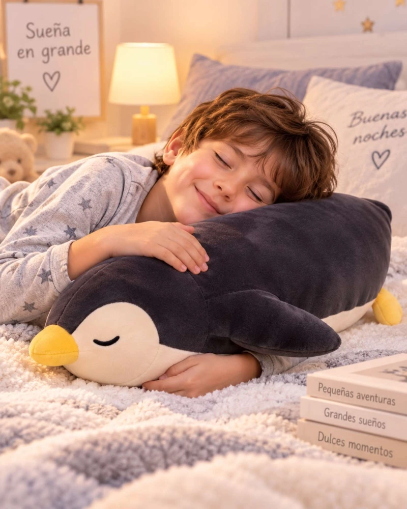 COJIN PELUCHE PINGÜINO EXTRA SUAVE ALMOHADA PARA ABRAZAR 30 CM - 1