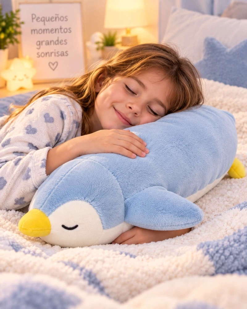 COJIN PELUCHE PINGÜINO EXTRA SUAVE ALMOHADA PARA ABRAZAR 30 CM - 1