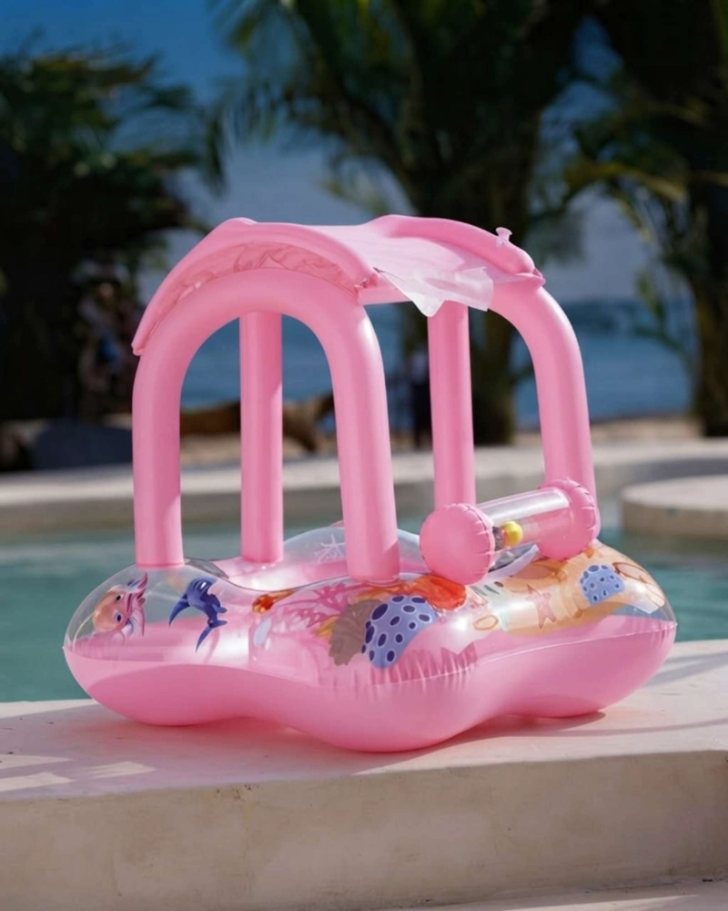 FLOTADOR BEBE  CON TECHO PARASOL Y ASIENTO PISCINA. - 3