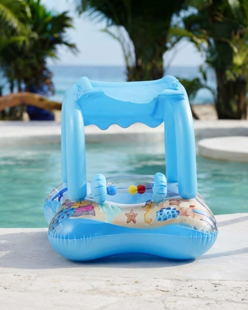 FLOTADOR BEBE  CON TECHO PARASOL Y ASIENTO PISCINA. - 3