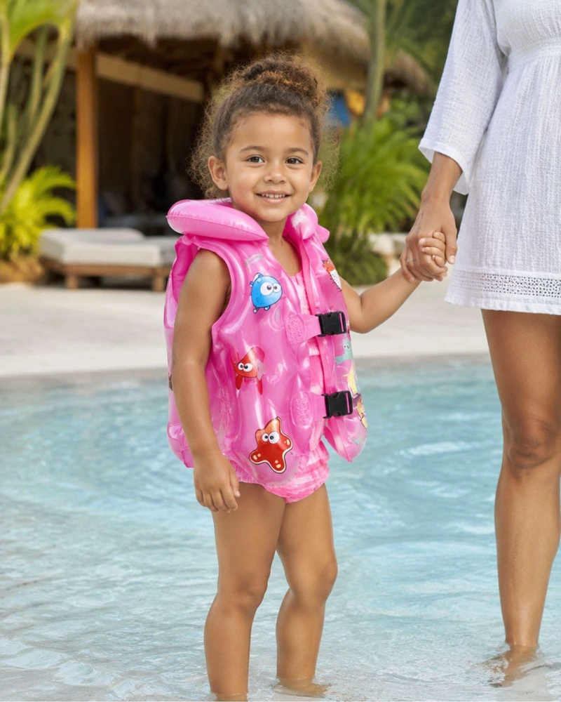 CHALECO INFLABLE INFANTIL CON DOBLE BROCHE PARA PISCINA - 4