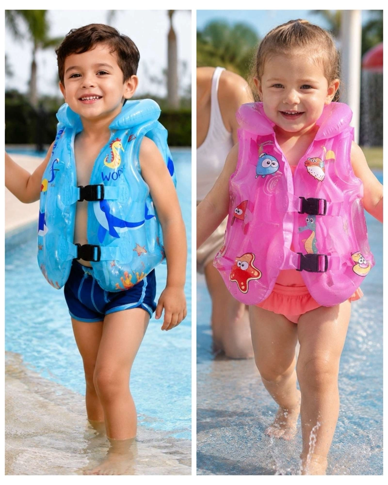 CHALECO INFLABLE INFANTIL CON DOBLE BROCHE PARA PISCINA - 5