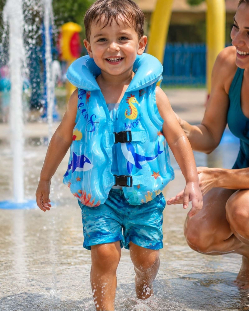 CHALECO INFLABLE INFANTIL CON DOBLE BROCHE PARA PISCINA - 2