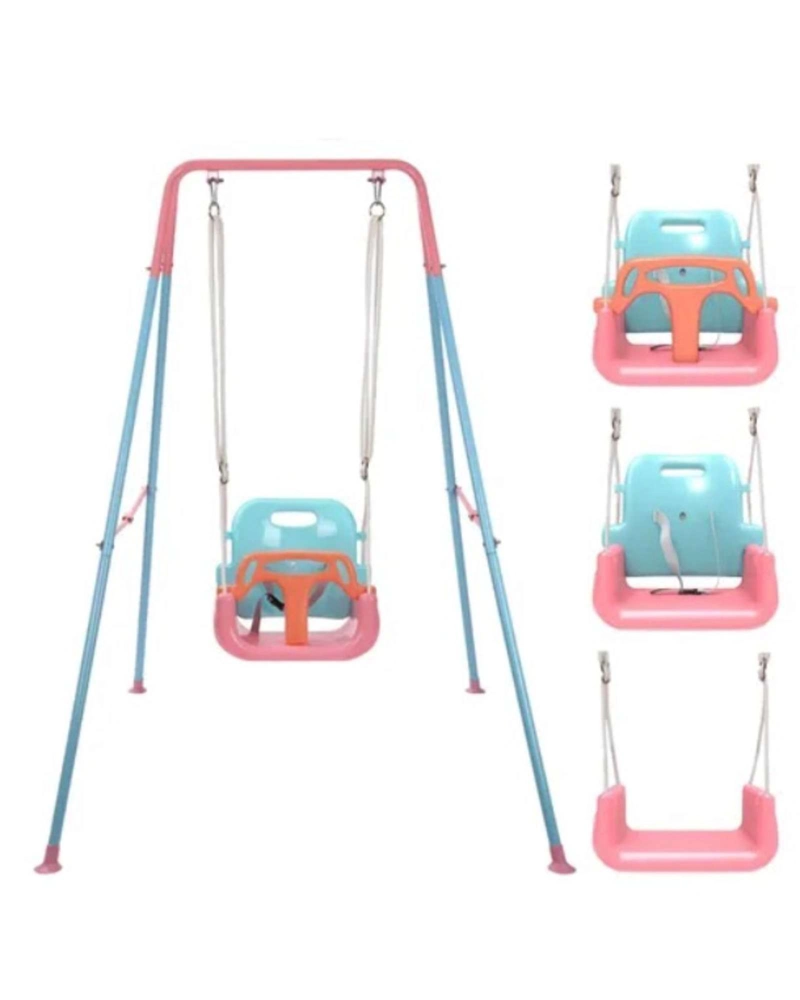 COLUMPIO INFANTIL 3 EN 1 CONVERTIBLE CON ESTRUCTURA METALICA ROSADO UNISEX - 2