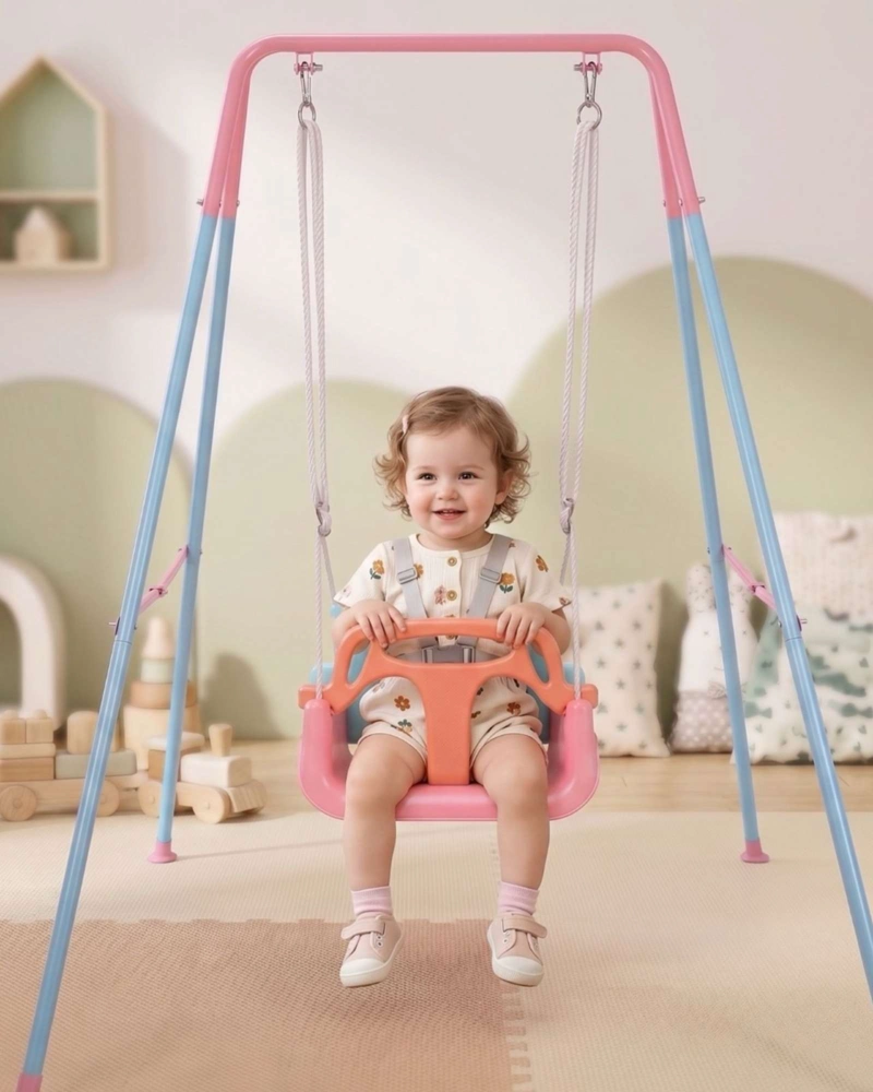 COLUMPIO INFANTIL 3 EN 1 CONVERTIBLE CON ESTRUCTURA METALICA ROSADO UNISEX - 5